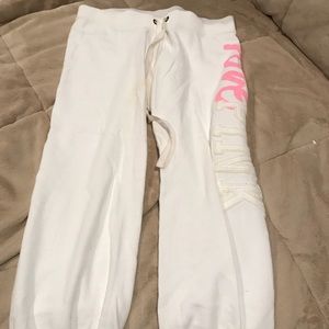 Pink cropped sweat pants